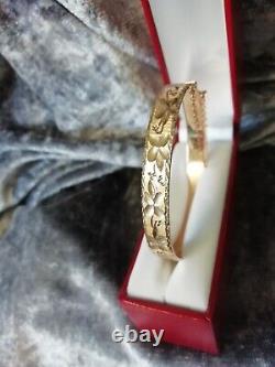 9ct Rolled Gold, Vintage, Pattern Bangle 14.2 Grams (fully Hallmarked)