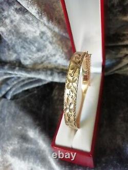9ct Rolled Gold, Vintage, Pattern Bangle 14.2 Grams (fully Hallmarked)