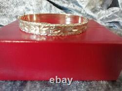 9ct Rolled Gold, Vintage, Pattern Bangle 14.2 Grams (fully Hallmarked)