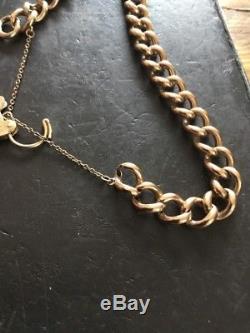9ct Rose Gold Charm Bracelet. Padlock Clasp