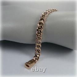 9ct Rose Gold Curb Link 7.5 Bracelet