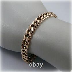 9ct Rose Gold Curb Link 7.5 Bracelet