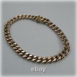 9ct Rose Gold Curb Link 7.5 Bracelet