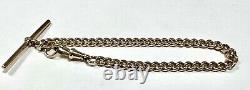 9ct Rose Gold Curb Link Albert Bracelet