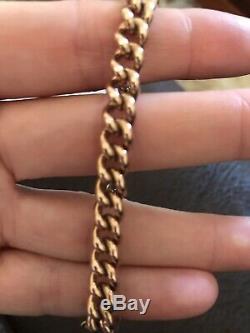 9ct Rose Gold Curb Padlock Solid Bracelet