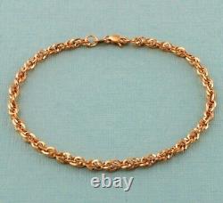9ct Rose Gold Diamond Cut Prince Of Wales Bracelet 19cm / 7.5 inch