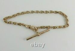 9ct Rose Gold Edwardian Albert Watch Chain Bracelet Antique 16.7grams