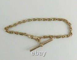 9ct Rose Gold Edwardian Albert Watch Chain Bracelet Antique 16.7grams