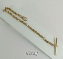 9ct Rose Gold Edwardian Albert Watch Chain Bracelet Antique 16.7grams