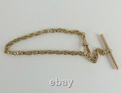 9ct Rose Gold Edwardian Albert Watch Chain Bracelet Antique 16.7grams