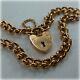 9ct Rose Gold Curb Link Bracelet With Heart Shaped Padlock