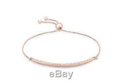 9ct Rose Solid GOLD Bar Ball & Pine On Chain Bangle/Bracelet + Box +FREE Gift