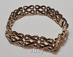 9ct Rose and Yellow Gold Bracelet 8.5 Hallmarked 17.64g