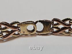 9ct Rose and Yellow Gold Bracelet 8.5 Hallmarked 17.64g