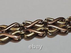 9ct Rose and Yellow Gold Bracelet 8.5 Hallmarked 17.64g