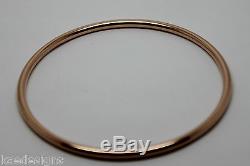 9ct Rose gold 3mm wide Hollow GOLF bangle 70mm diameter FREE EXPRESS POST IN OZ