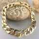 9ct Solid Gold Textured Curb Bracelet Mens Wrist 8 1/2 To 8 3/4 Gorgeous 30.6g