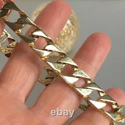 9ct SOLID GOLD TEXTURED CURB BRACELET MENS Wrist 8 1/2 to 8 3/4 GORGEOUS 30.6g