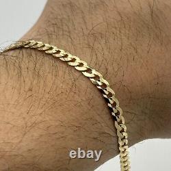 9ct Solid Gold 4.5mm Curb Link Chain Women Bracelet 7.5 Inch NEW