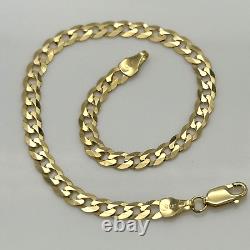 9ct Solid Gold 4.5mm Curb Link Chain Women Bracelet 7.5 Inch NEW