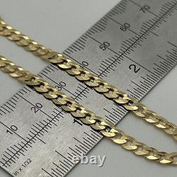 9ct Solid Gold 4.5mm Curb Link Chain Women Bracelet 7.5 Inch NEW