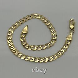 9ct Solid Gold 4.5mm Curb Link Chain Women Bracelet 7.5 Inch NEW