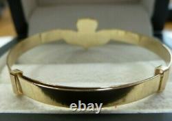 9ct Solid Gold Baby/Child Expanding Claddagh Bangle 2.6 grams Gift Boxed