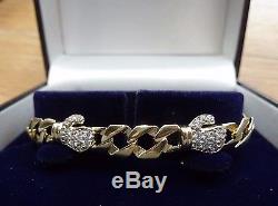 9ct Solid Gold Baby/ Toddler Curb Boxing Glove CZ Bracelet 7.5 grams RRP £345