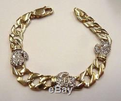 9ct Solid Gold Baby/ Toddler Curb Boxing Glove CZ Bracelet 7.5 grams RRP £345