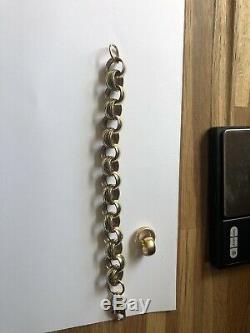 9ct Solid Gold Belcher Bracelet Plain/ Patterned 59 Grams
