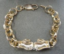 9ct Solid Gold Boxing Glove Belcher Link Child's Bracelet 11 grams 6