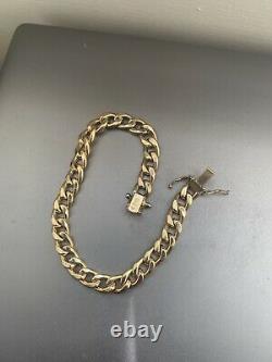 9ct Solid Gold Bracelet 8 Curb Cuban 11.6g Heavy