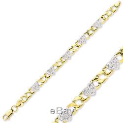 9ct Solid Gold Children's/Baby CZ Heart Christening Bracelet RRP£375.00