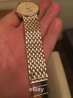 9ct Solid Gold Emperor Watch and bracelet, Date & jewelled Swiss movement 36g