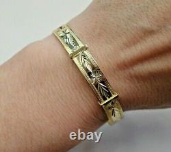 9ct Solid Gold Expanding Patterned Bangle 6.7 grams Small Ladies 6 1/4