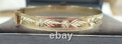 9ct Solid Gold Expanding Patterned Bangle 6.7 grams Small Ladies 6 1/4