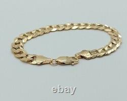 9ct Solid Gold Flat Link Curb Bracelet 17.90 grams