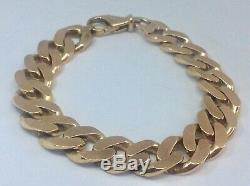 9ct Solid Gold Gents Heavy Curb Bracelet
