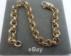 9ct Solid Gold Ladies Plain & Patterned Belcher Bracelet 21 grams
