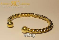 9ct Solid Gold Men's Tight Twisted Wire Tourque Bangle Fully Hallmarked 52 g
