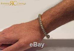 9ct Solid Gold Men's Tight Twisted Wire Tourque Bangle Fully Hallmarked 52 g