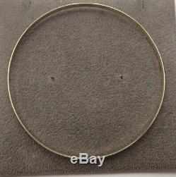 9ct Solid Gold Slave Bangle D- shaped 3mm wide 4.6 grams Plain