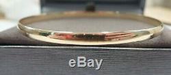 9ct Solid Gold Slave Bangle D- shaped 4mm wide 6.4 grams Plain