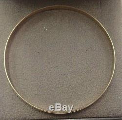 9ct Solid Gold Slave Bangle D- shaped 4mm wide 6.4 grams Plain