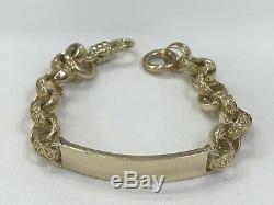 9ct Solid Gold solid Belcher Link Childrens Bracelet 13.5 grams, 6 length