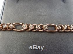 9ct Solid Rose Gold Patterned Rollerball Bracelet 7 3/4 18 grams