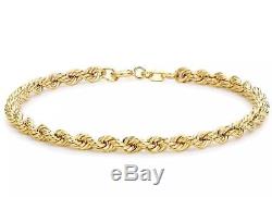 9ct Solid YELLOW GOLD Rope Chain Style Bracelet 19cm/7.5 + Box + FREE Gift