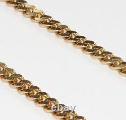 9ct Solid Yellow Gold Cuban Link Bracelet 7.75