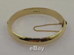 9ct Solid Yellow Gold Hand Engraved Hinged Oval Bangle English