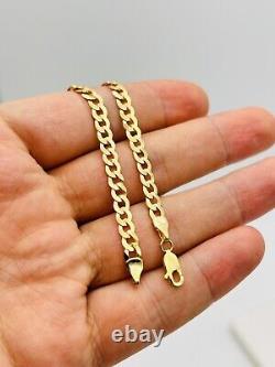 9ct Solid Yellow Gold Mens 5mm Curb Link Bracelet 8.5 INCH 375 HALLMARKED